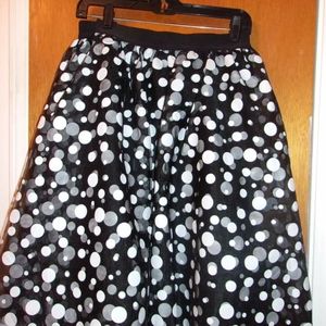 Black and white polka dot Tulle skirt